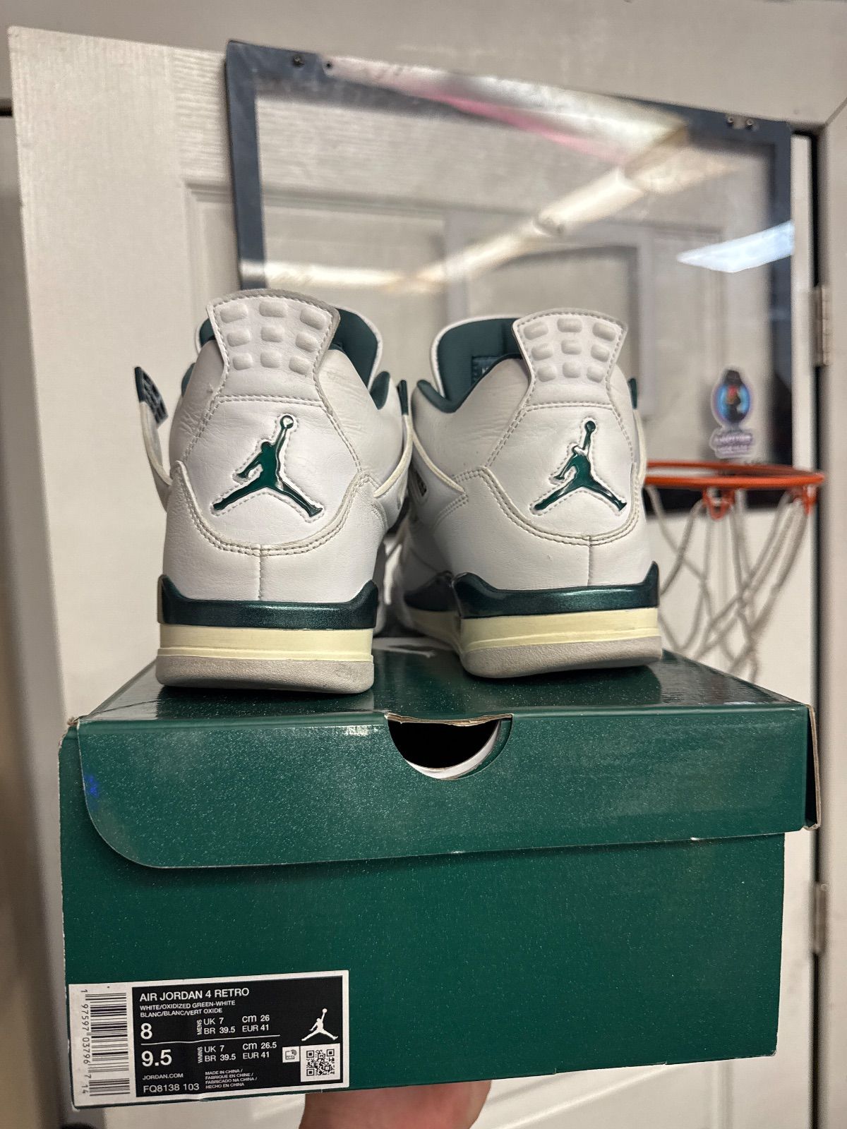 Jordan 4 Retro Oxidized Green - Lightly Used, OG All