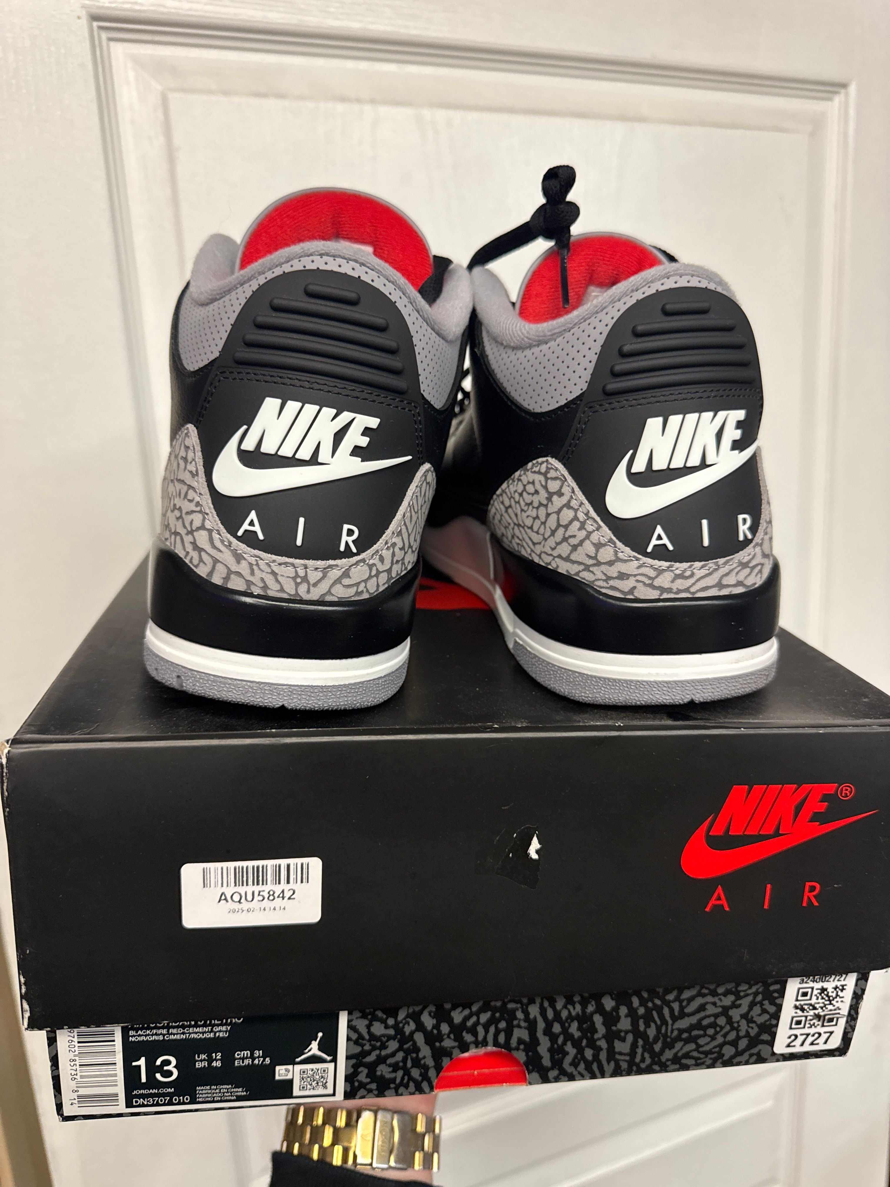 Jordan 3 Retro OG Black Cement (2024) - Lightly Used, OG All