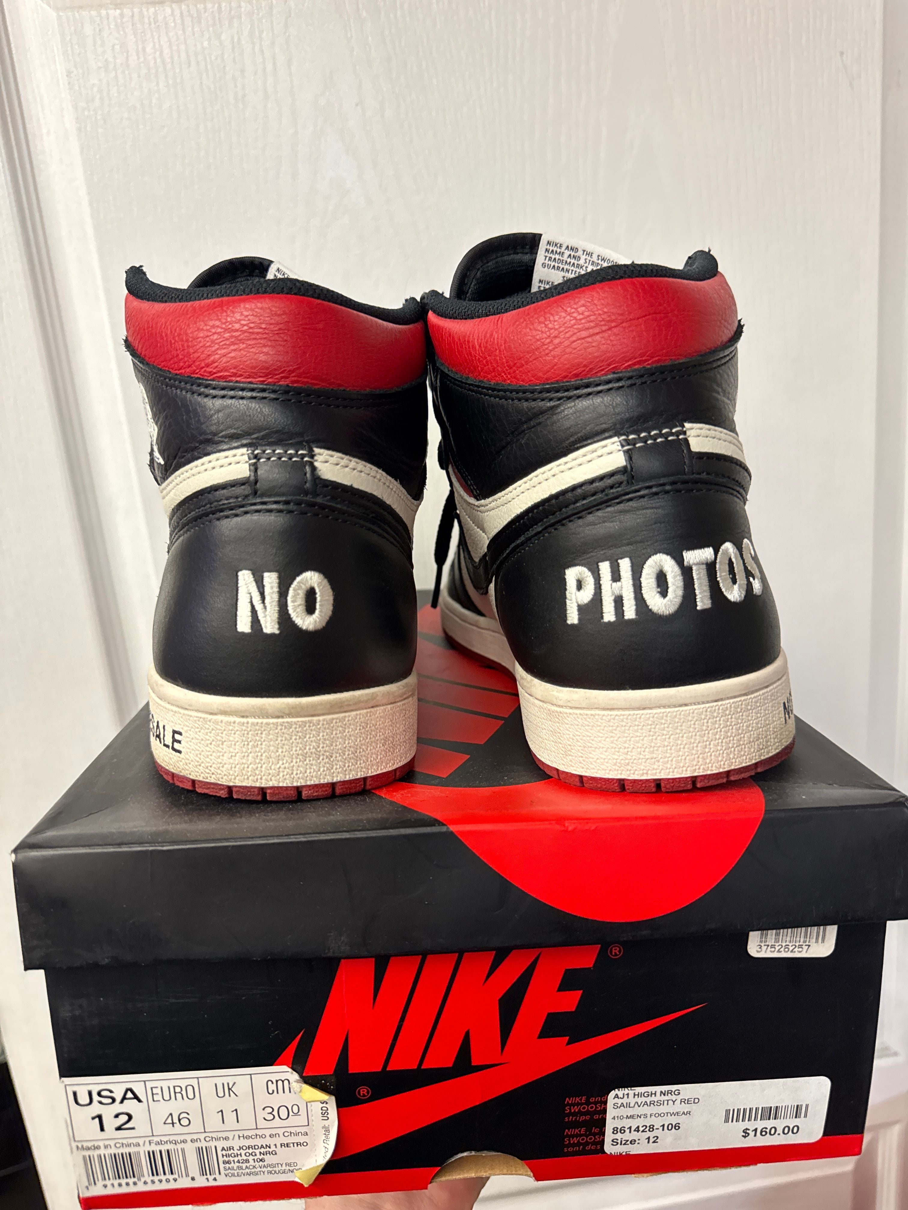 Jordan 1 Retro High Not for Resale Varsity Red - Lightly Used, OG All