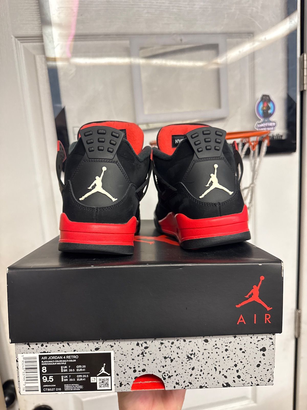 Jordan 4 Retro Red Thunder - Fairly Used, OG All