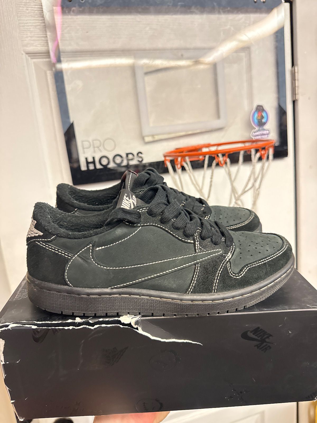 Jordan 1 Retro Low OG SP Travis Scott Black Phantom - Fairly Used, OG All Besides Bandana
