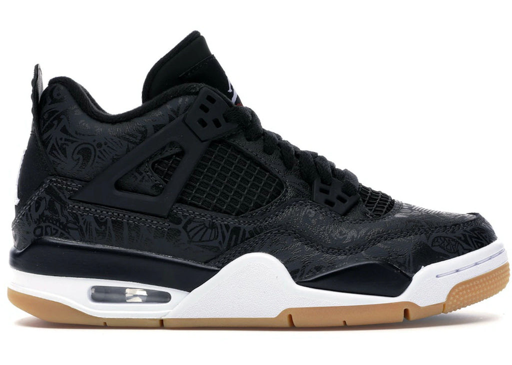 Jordan 4 Retro Laser Black Gum (GS) - Lightly Used, OG All