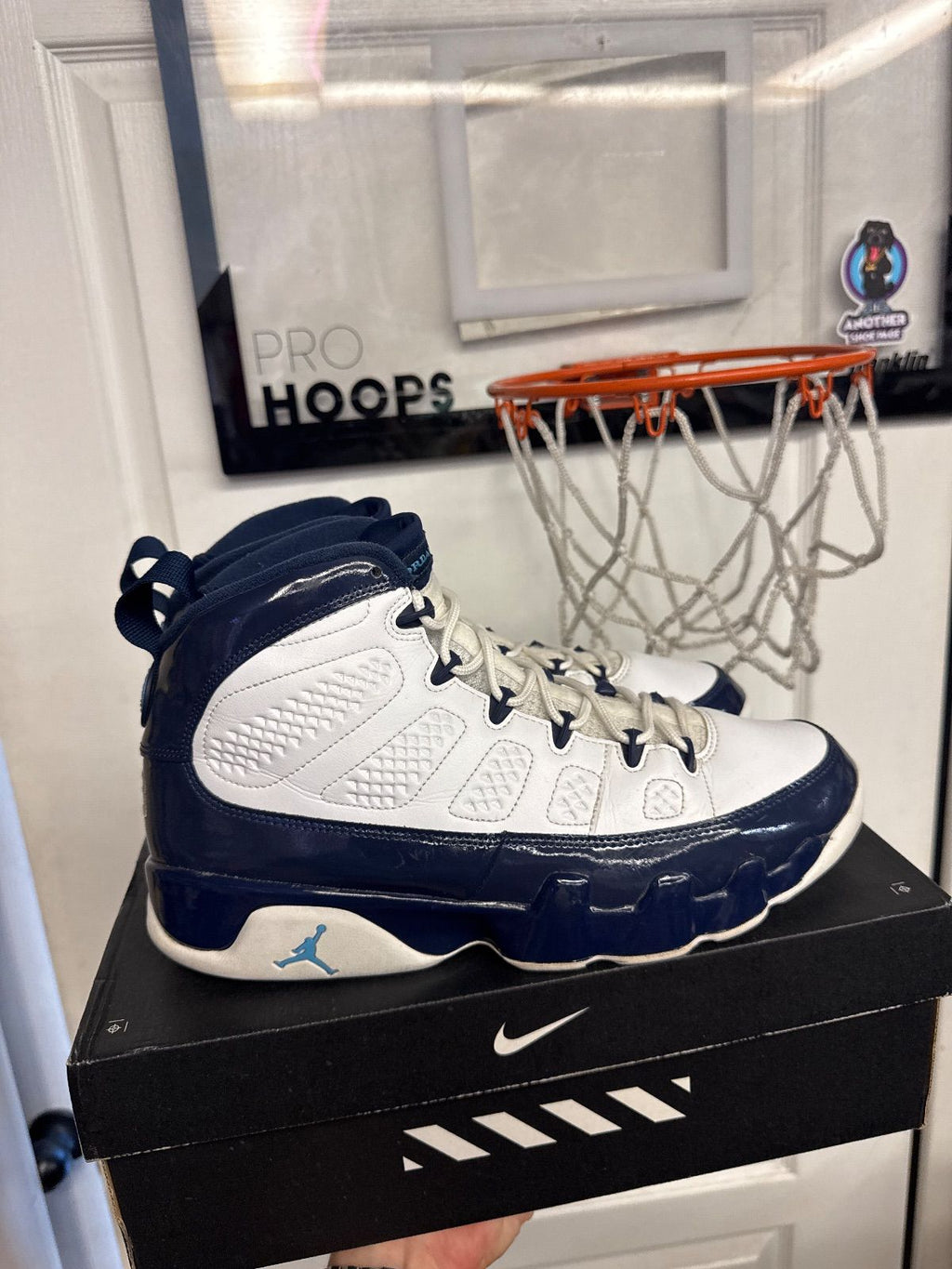 Jordan 9 Retro Pearl Blue - Lightly Used, Replacement Box