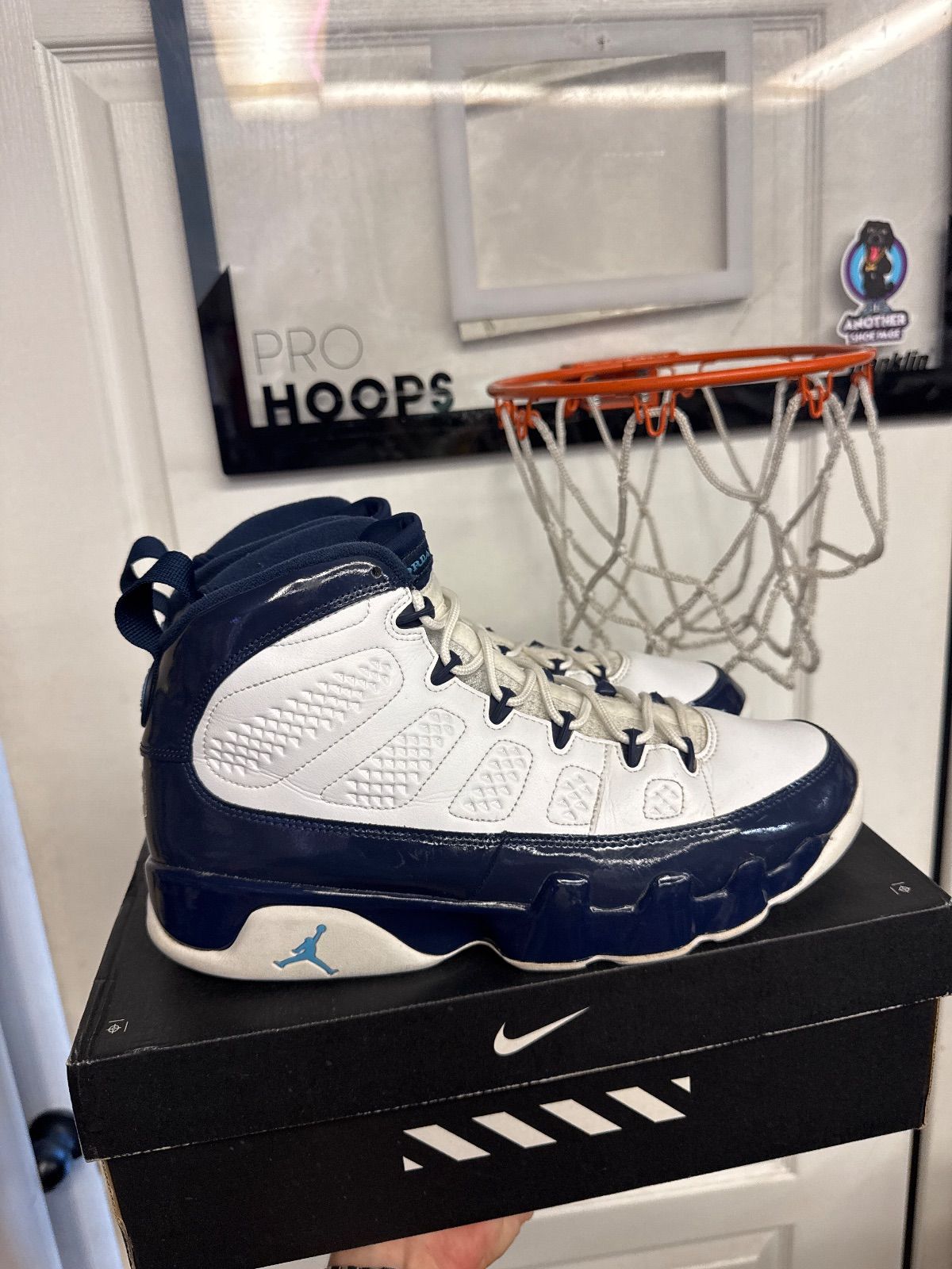 Jordan 9 Retro Pearl Blue - Lightly Used, Replacement Box