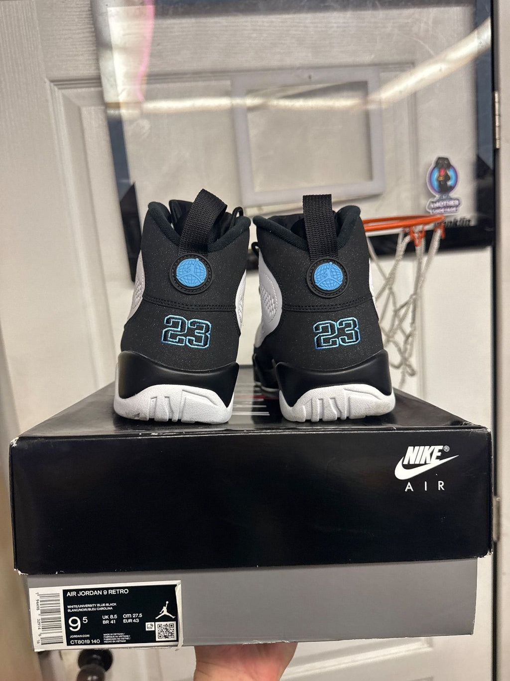 Jordan 9 Retro University Blue - Lightly Used, OG All