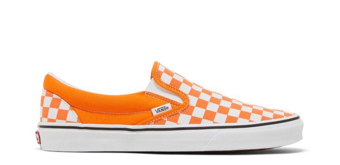 Vans Orange Tiger Checkerboard Slip On