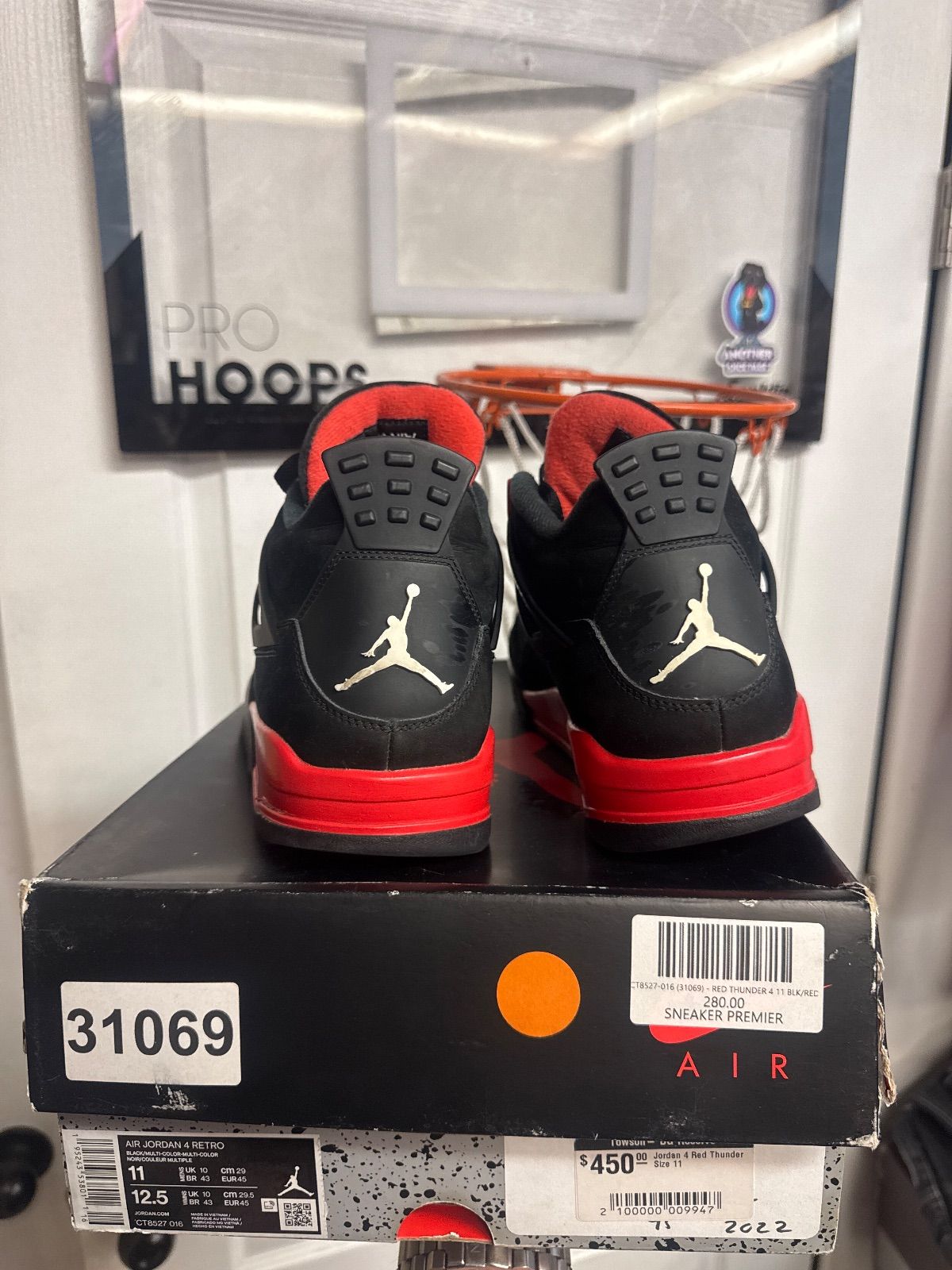 Jordan 4 Retro Red Thunder - Fairly Used, OG All
