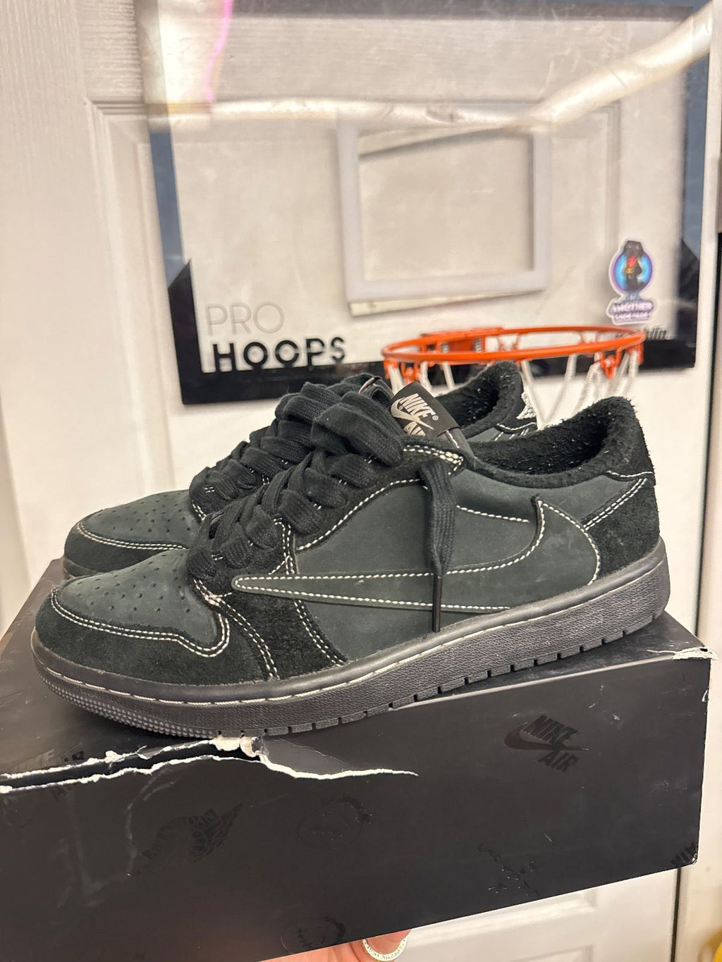 Jordan 1 Retro Low OG SP Travis Scott Black Phantom - Fairly Used, OG All Besides Bandana