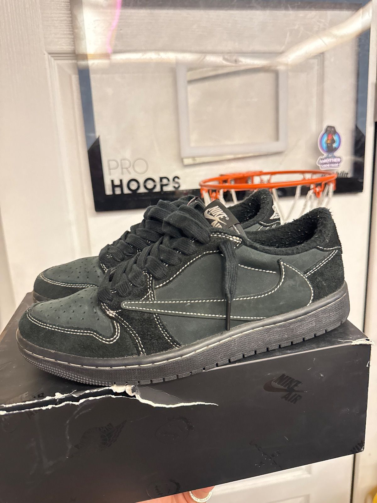 Jordan 1 Retro Low OG SP Travis Scott Black Phantom - Fairly Used, OG All Besides Bandana