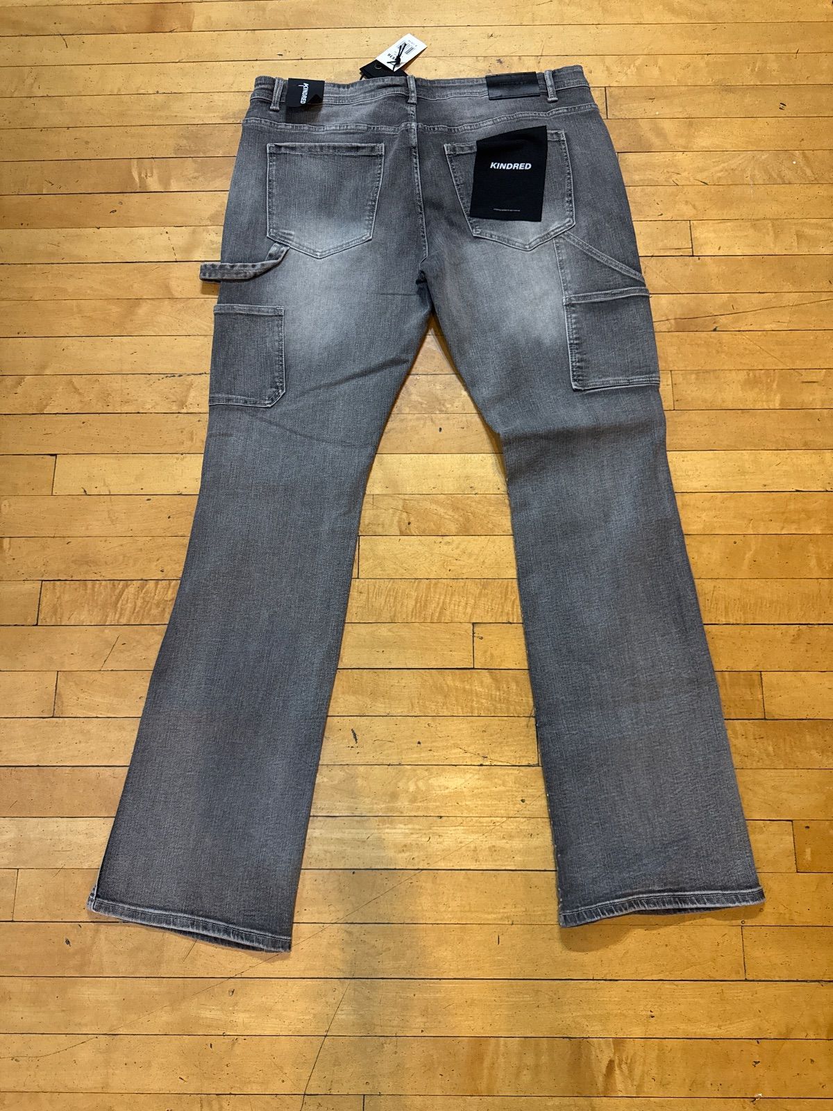 Kindred Full Rhinestone Carpenter Jeans Grey