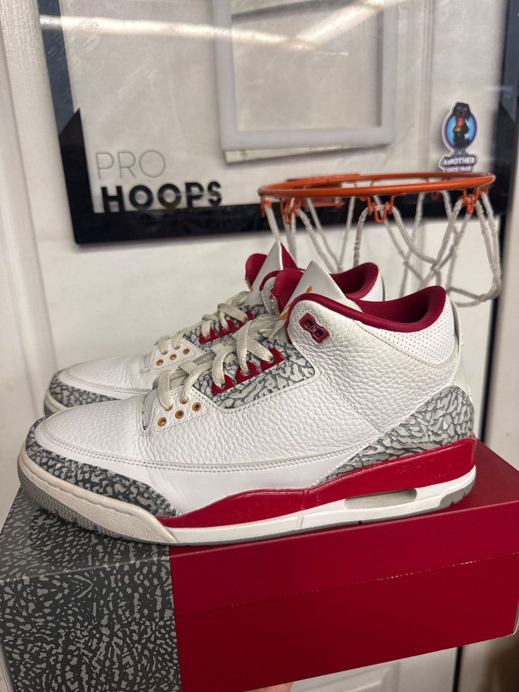 Jordan 3 Retro Cardinal Red - Fairly Used, OG All