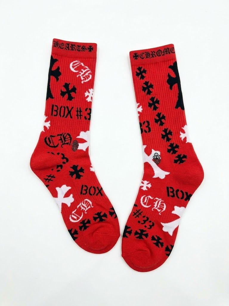 Chrome Hearts Stencil Socks Red