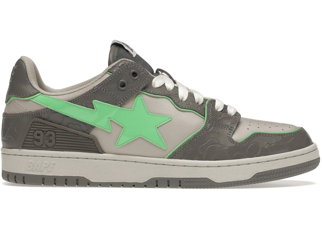 A Bathing Ape Bape SK8 Sta Grey Green - Lightly Used, OG All