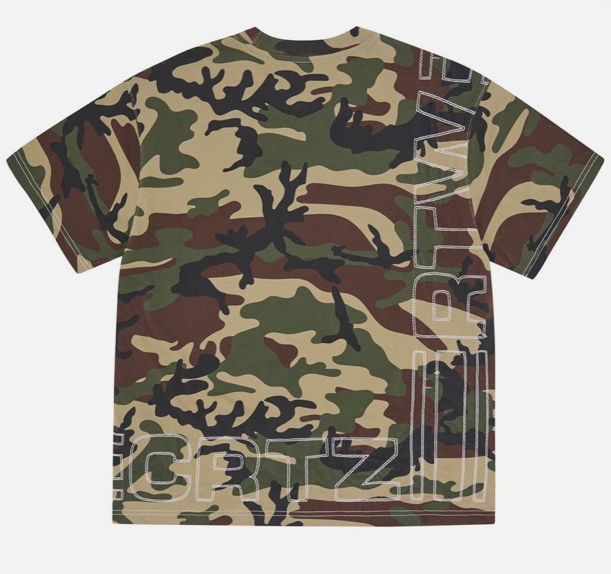 Corteiz Outline Heavyweight Tee Woodland Camo